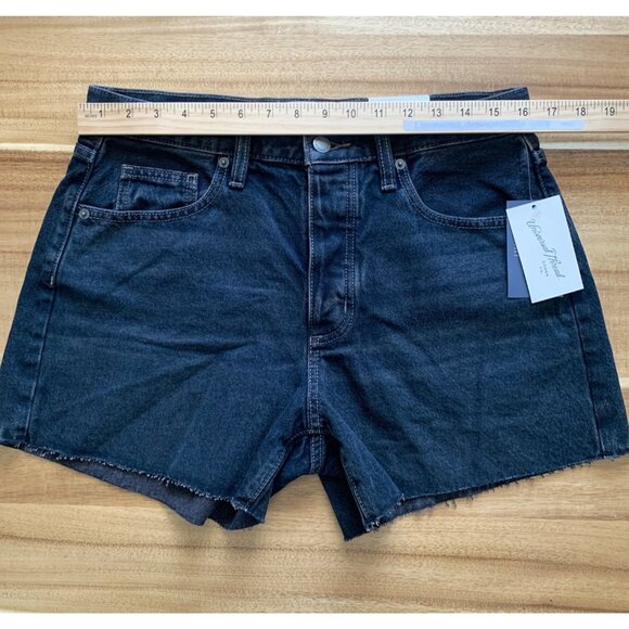 Universal Thread Womens Black Denim Cut-Off Baggy Shorts Cotton Mid-Rise Size 6 - Picture 3 of 14